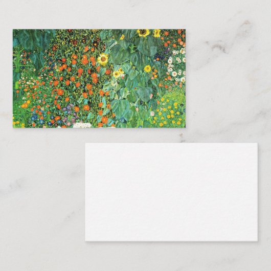 Boerderij tuin met zonnebloemen Gustav Klimt Visitekaartje (Voorkant / Achterkant)