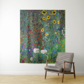 Boerderij tuin met zonnebloemen | Gustav Klimt | Wandkleed (In situ)
