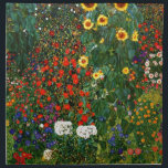 Boerderij tuin met zonnebloemen katoenen servet<br><div class="desc">Gustav Klimt's beroemde schilderij,  Boerderij Garden met zonnebloemen.</div>