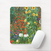 Boerderij tuin met zonnebloemen, kleurrijk kunstwe muismat (Met muis)