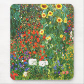 Boerderij tuin met zonnebloemen, kleurrijk kunstwe muismat (Voorkant)