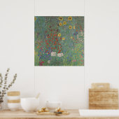 Boerderij Tuin met Zonnebloemen — Klimt Poster (Keuken)