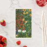Boerderij tuin met zonnebloemen servet<br><div class="desc">Boerderij tuin met zonnebloemen,  beroemd schilderij van Gustav Klimt</div>