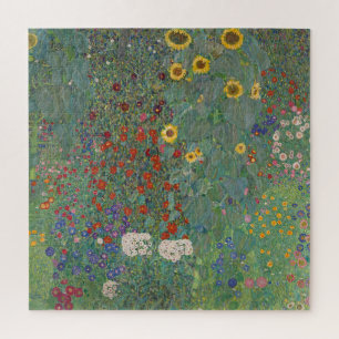 Boerderij Tuinbloemen door Gustav Klimt Painting Legpuzzel