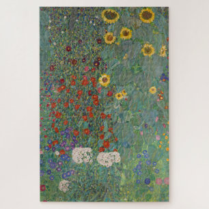 Boerderij Tuinbloemen door Gustav Klimt Painting Legpuzzel