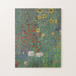 Boerderij Tuinbloemen door Gustav Klimt Painting Legpuzzel