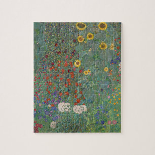 Boerderij Tuinbloemen door Gustav Klimt Painting Legpuzzel