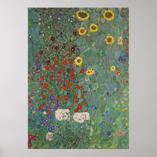 Boerderij Tuinbloemen door Gustav Klimt Painting Poster