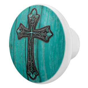 Boerderij Turquoise Blauwgroen Western Country Cro Keramische Knop