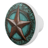 Boerderij Turquoise Cowboy Country Western Texas S Keramische Knop (Rechts)