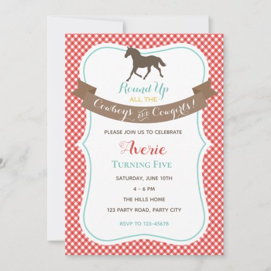 Boerderij - uitnodiging tot geboorte (paarden) (Voorkant)