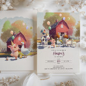 Boerderij uitnodiging voor dieren op zaterdag