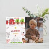  Boerderij Uitnodigingen voor kinderen (Staand voorkant)