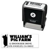Boerderij Uniek Modern Pig Business Retouradres Zelfinktende Stempel (In situ)