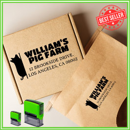 Boerderij Uniek Modern Pig Business Retouradres Zelfinktende Stempel