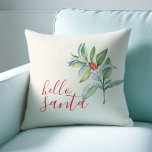 Boerderij Vakantie Kussens Waterverf Holly<br><div class="desc">Maak je klaar voor Kerstmis 2025 met dit schattige werpkussen voor stoel, met een handgeschilderd hulst en rode bessen kerstkussen ontwerp op een zachte ivoren achtergrond. Perfect voor kerstmis in juli decor of gezellige winterse vibes, dit kerstkussen voegt feestelijke charme toe aan uw boerderij vakantie kussens collectie. De rode achterkant...</div>