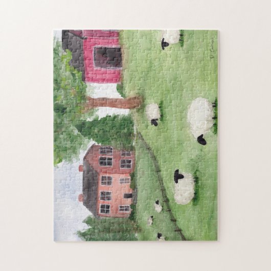 Boerderij van Amerikaanse schapen Legpuzzel (Verticaal)