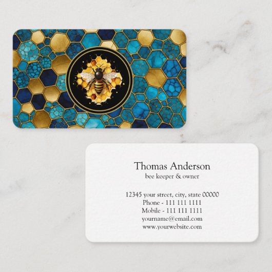 Boerderij van bijen Bee Houder Visitekaartje (Voorkant / Achterkant)