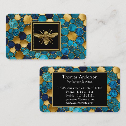 Boerderij van bijen Bee Houder Visitekaartje (Voorkant / Achterkant)