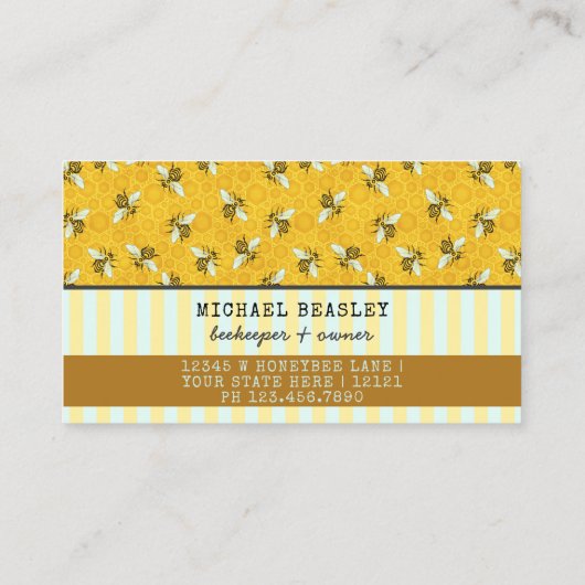 Boerderij van bijenhouders Apiarist Honingbijen Ho Visitekaartje (Achterkant)