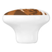 Boerderij van bruine Koe Keramische Knop (Zijkant)