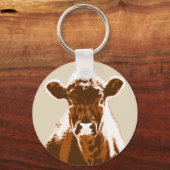 Boerderij van bruine Koe Sleutelhanger (Voorkant)