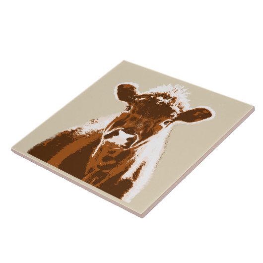 Boerderij van bruine Koe Tegeltje (Zijkant)