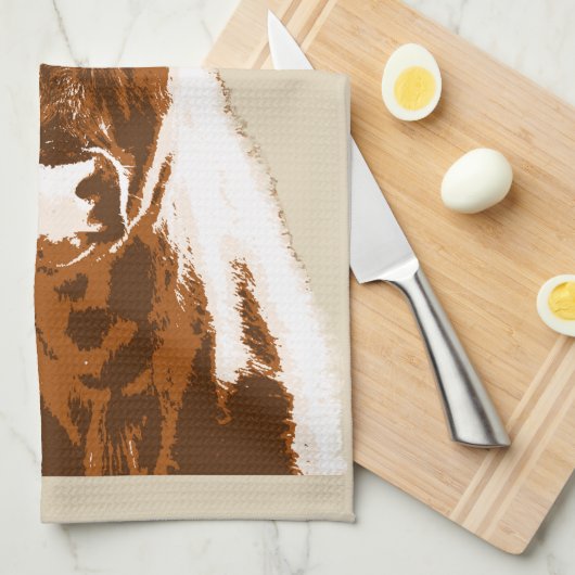 Boerderij van bruine Koe Theedoek (Quarter Fold)