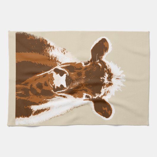 Boerderij van bruine Koe Theedoek (Horizontaal)