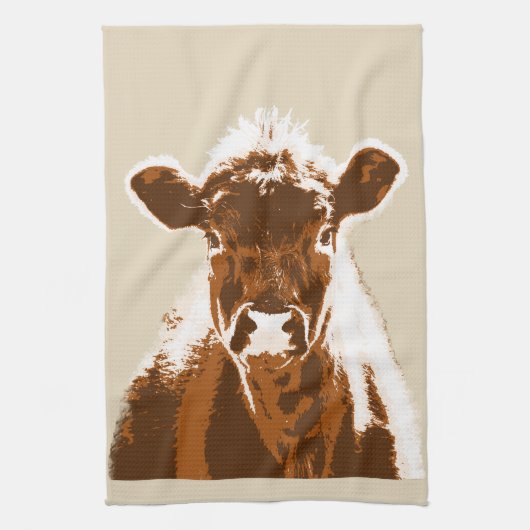 Boerderij van bruine Koe Theedoek (Verticaal)