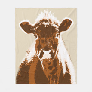 Boerderij van bruine koeien fleece deken
