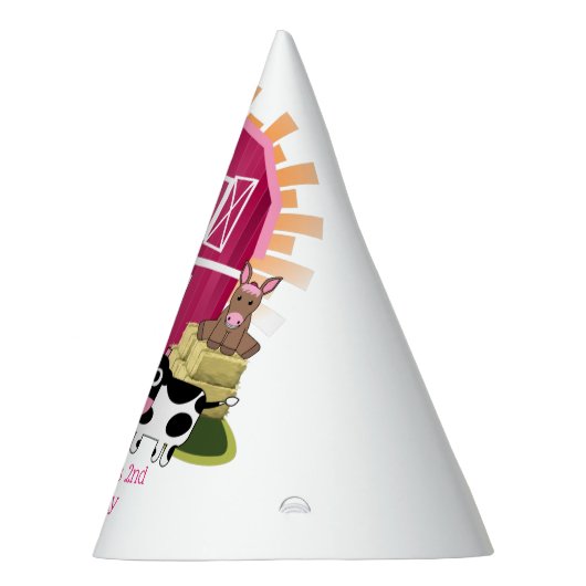 Boerderij van de barntuin Dierlijke 2e verjaardag Feesthoedjes (Rechts)