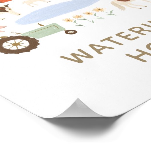 Boerderij van de Birthday Party Watering Hole Sign Poster (Hoek)