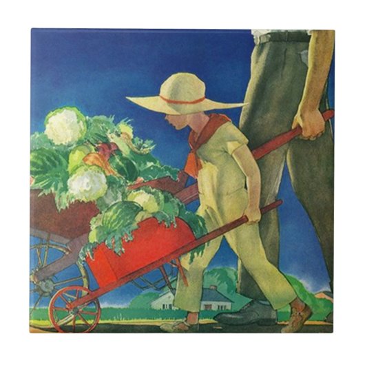  Boerderij van de Familie Harvest Bounty Tiles 4,2 Tegeltje (Voorkant)