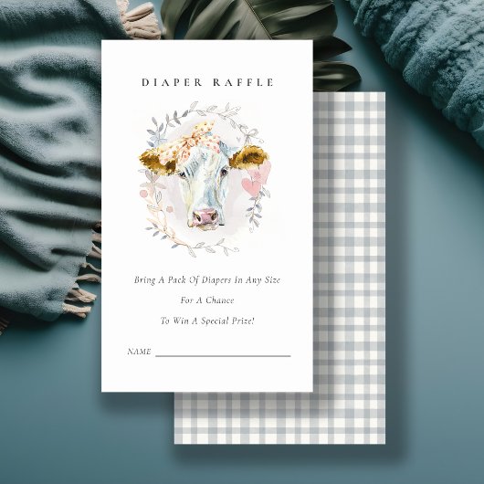 Boerderij van de Heilige Koe Floral Diaper Raffle  Informatiekaartje