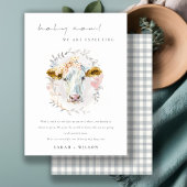 Boerderij van de Heilige Koe Floral Zwangerschap A Bedankkaart