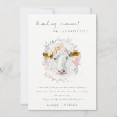 Boerderij van de Heilige Koe Floral Zwangerschap A Bedankkaart (Voorkant)