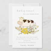 Boerderij van de Heilige Koe Floral Zwangerschap A Bedankkaart (Voorkant)