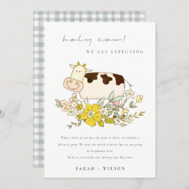 Boerderij van de Heilige Koe Floral Zwangerschap A Bedankkaart