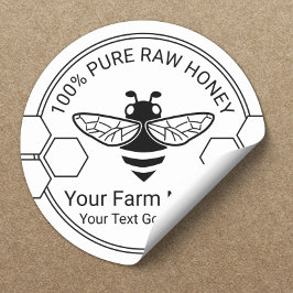 Boerderij van de imker Honey Jar Organic Bee Apiar Ronde Sticker