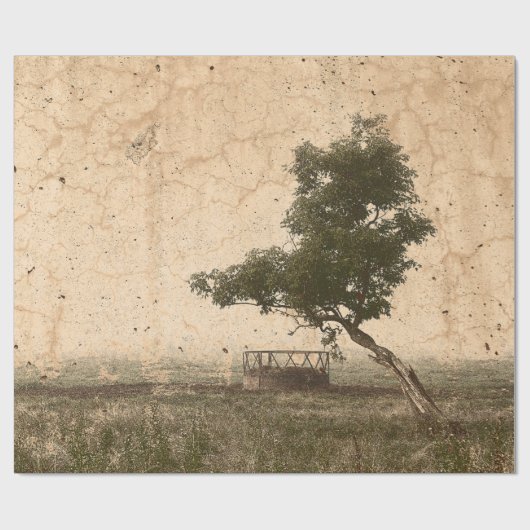  Boerderij van de landboom Rustic Beige Antiek Cadeaupapier (Vlak)