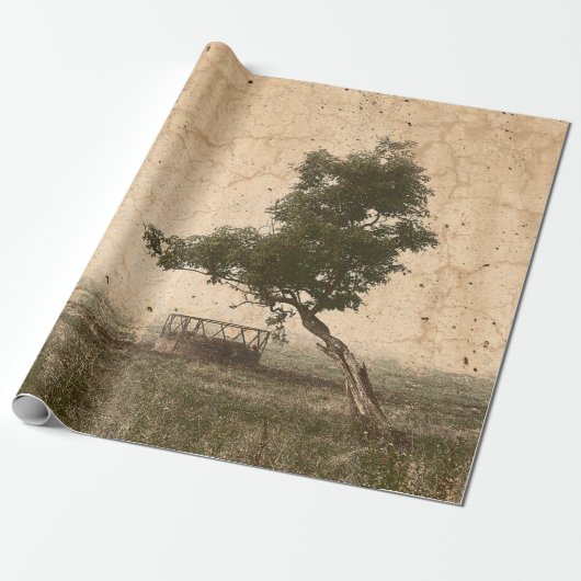  Boerderij van de landboom Rustic Beige Antiek Cadeaupapier (Uitgerold)