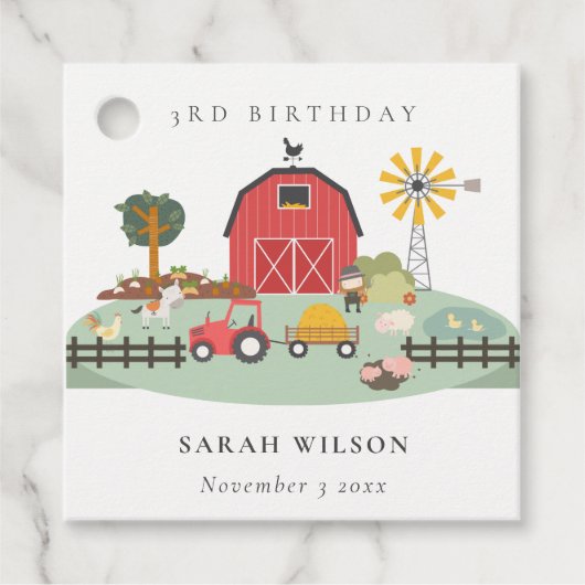 Boerderij van de Roodbarakkerij Bedankjes Labels (Voorkant)