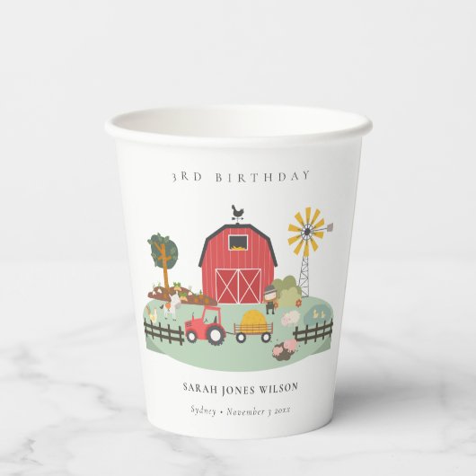 Boerderij van de Roodbarakkerij Papieren Bekers (Achterkant)