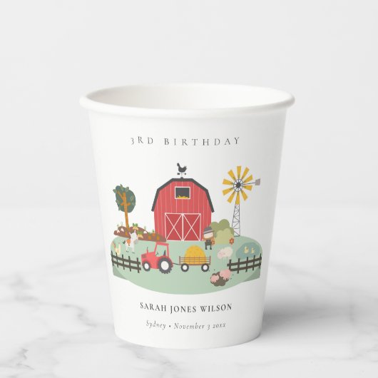 Boerderij van de Roodbarakkerij Papieren Bekers (Voorkant)