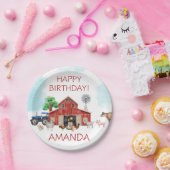 Boerderij van de Roodbarakkerij Papieren Bordje (Feest)