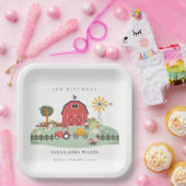 Boerderij van de Roodbarakkerij Papieren Bordje (Feest)