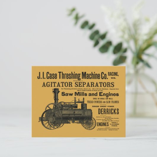 Boerderij van de  stoomtractie 1889 briefkaart (Staand voorkant)