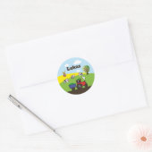 boerderij van de trekker | rond ronde sticker (Envelop)
