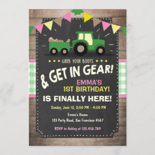 Boerderij van de verjaardagsuitnodiging van de tre kaart